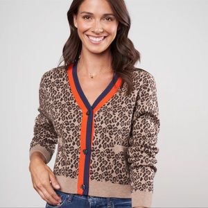 Kule Leopard Milo Cardigan Sweater Size Medium